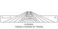 Albania, Tirana, Pyramid Of Tirana travel landmark vector illustration