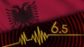 Albania Wavy Fabric Flag, 6.5 Earthquake, Breaking News, Disaster Concept
