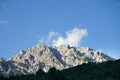 Peak mountain in blue sky