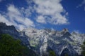 Scenic mountains Alps and white clouds Royalty Free Stock Photo