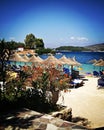 ALBANIAN BEACH ON KSAMIL Royalty Free Stock Photo