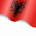 Albanian flag wavy abstract background. Vector illustration.