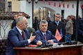 Albanian Prime Minister Edi Rama and Kosovo Prime Minister Hashim Thaci Royalty Free Stock Photo