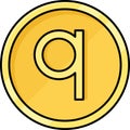 Albanian qindarkÃÂ« coin icon, currency of Albania