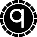 Albanian qindarkÃÂ« coin icon, currency of Albania