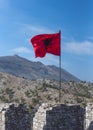 Albanian red flag with a black double-headed eagle