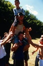 Albanian and Serbian children playing, Kosovo.