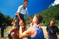 Albanian and Serbian children playing, Kosovo.