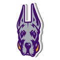 3D Emblem of the Albany Great Danes, isolated on white background.