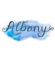 Albany handlettered calligraphy watercolor background