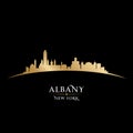 Albany New York city silhouette black background