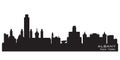 Albany New York city skyline vector silhouette