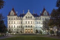 Albany, New York, USA - 16:9 Ratio Night View of the New York State Capitol Building Royalty Free Stock Photo