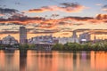 Albany, New York, USA skyline on the Hudson River Royalty Free Stock Photo