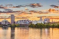 Albany, New York, USA skyline on the Hudson River Royalty Free Stock Photo