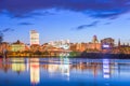 Albany, New York, USA skyline on the Hudson River Royalty Free Stock Photo