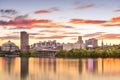 Albany, New York, USA skyline on the Hudson River Royalty Free Stock Photo