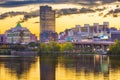 Albany, New York, USA skyline on the Hudson River Royalty Free Stock Photo