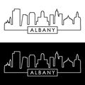 Albany skyline. Linear style. Royalty Free Stock Photo