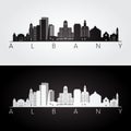 Albany usa skyline and landmarks silhouette