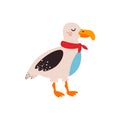 Albatross bird. Colorful vector illustration on white isolated background