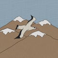 Albatross seabird. Vector cartoon hand drawn illustration of the animal in Antarctica. Polar character bird with texture Royalty Free Stock Photo