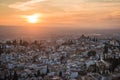 Albayzin in Granada during sunrise. Royalty Free Stock Photo