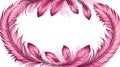 albedobase xl pink feather themed border frame on white backgr ai generated Royalty Free Stock Photo