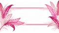 albedobase xl pink feather themed border frame on white backgr ai generated Royalty Free Stock Photo