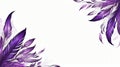 albedobase xl purple feather themed border frame on white back ai generated Royalty Free Stock Photo