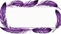 albedobase xl purple feather themed border frame on white back ai generated Royalty Free Stock Photo