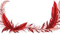 albedobase xl red feather themed border frame on white backgro ai generated Royalty Free Stock Photo