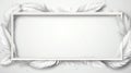 albedobase xl white feather themed border frame on white backg ai generated Royalty Free Stock Photo