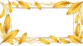 albedobase xl yellow feather themed border frame on white back ai generated Royalty Free Stock Photo