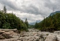 Alberni-Clayoquot C, CANADA - September 02, 2018: Cliff Jumping popular touristic destination at Wally Creek