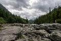 Alberni-Clayoquot C, CANADA - September 02, 2018: Cliff Jumping popular touristic destination at Wally Creek