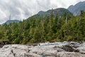 Alberni-Clayoquot C, CANADA - September 02, 2018: Cliff Jumping popular touristic destination at Wally Creek