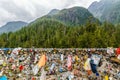 Alberni-Clayoquot C, CANADA - September 02, 2018: Cliff Jumping popular touristic destination at Wally Creek