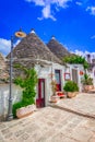 Alberobello, Puglia, Italy: Typical houses built with dry stone Royalty Free Stock Photo