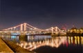 Albert Bridge crossing from battersea to chelsea. Royalty Free Stock Photo