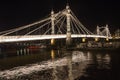 Albert Bridge in London at Night Royalty Free Stock Photo