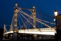 The albert Bridge at night in London. Royalty Free Stock Photo