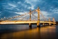 Albert Bridge and beautiful sunset over the Thames, London England UK Royalty Free Stock Photo