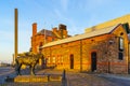 Albert Dock, with monument of working horses, in Liverpool Royalty Free Stock Photo