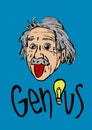 Albert Einstein bigmouth Royalty Free Stock Photo