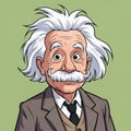 Albert Einstein cartoon character with surprised. Royalty Free Stock Photo