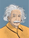 Albert Einstein cartoon portrait, vector Royalty Free Stock Photo