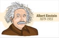 `Albert Einstein` 1879-1955 cartoon vector illustration Royalty Free Stock Photo