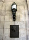 Albert Einstein` memorial plaque at the former building of Prussian Academy of Sciences