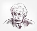 Albert Einstein Theoretical physicist isolated sketchn portrait Royalty Free Stock Photo